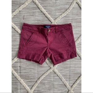 American Eagle Maroon Midi Shorts
